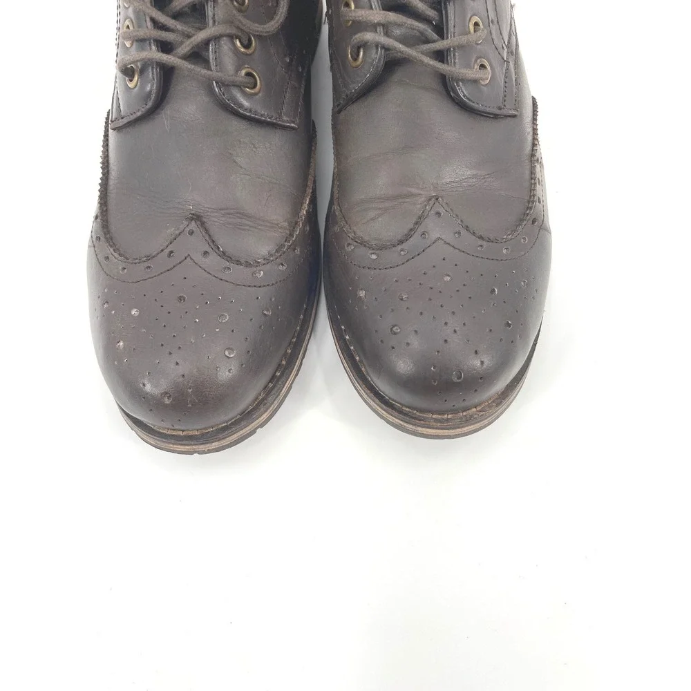 Aldo Wingtip Boots Mens 42 US 9 Brown Leather Brogue Lace Up Classic Academia